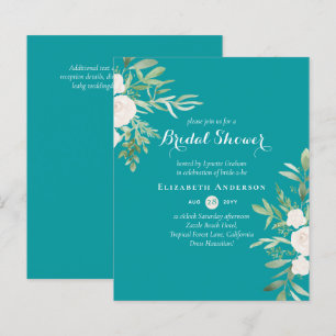 BUDGET Bridal Shower Invitations Floral Leaves