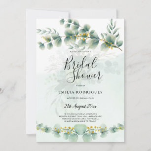 Budget Bridal Shower Invitations Greenery Leaves
