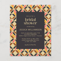 Budget Bridal Shower Invite - Art Deco Geometric