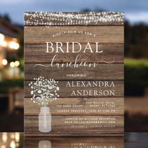Budget Bridal Shower Luncheon Rustic Invitation