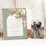 Budget bridal shower pampas cards gifts sage green poster<br><div class="desc">Budget bridal shower pampas grass and eucalyptus modern boho elegant stylish terracotta party decor cards and gifts poster design. Contemporary terracotta rust,  sage green and natural beige colorway.</div>