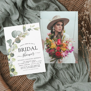 Budget Bridal Shower Photo Eucalyptus Invitation Flyer