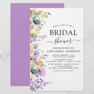 Budget Bridal Shower Purple Greenery Invitation