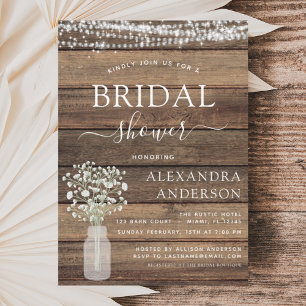 Budget Bridal Shower Rustic Baby's Breath Lights Flyer