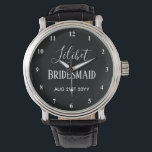 BUDGET Bridesmaid Bridal Party Gifts Black White Watch<br><div class="desc">Add three lines of text to this modern bridal party wedding gift. Simple black and white for a classy look. Suitable for ANY member of your bridal party,  ie bridesmaid,  maid of honour,  flower girl,  mother of bride groom,  best man,  groomsmen,  father bride or groom.</div>