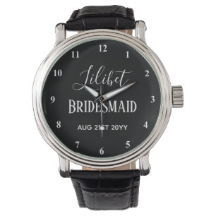 BUDGET Bridesmaid Bridal Party Gifts Black White Watch