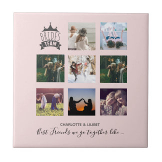BUDGET Bridesmaid Gifts PHOTO COLLAGE Quotes BFF Tile