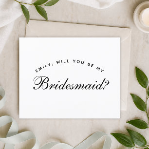 Budget Bridesmaid Proposal Simple Minimalist