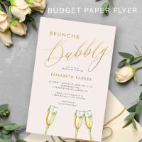 Budget brunch and bubbly bridal shower invitation