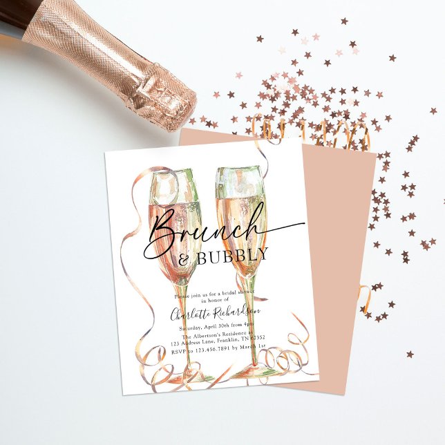 Budget Brunch & Bubbly Bridal Shower Flyer (Creator Uploaded)