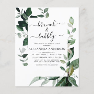 Budget Brunch & Bubbly Bridal Shower Greenery Flyer