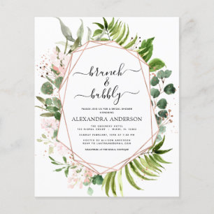 Budget Brunch & Bubbly Bridal Shower Greenery Flyer