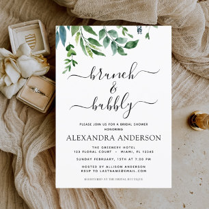 Budget Brunch & Bubbly Bridal Shower Greenery Flyer