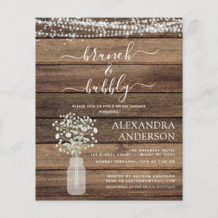 Budget Brunch & Bubbly Bridal Shower Invitation Flyer