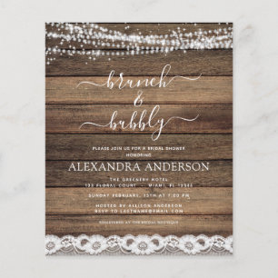 Budget Brunch & Bubbly Rustic Farmhouse Flyer