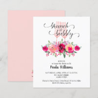 Budget Brunch Bubby Floral Bridal Shower Invites