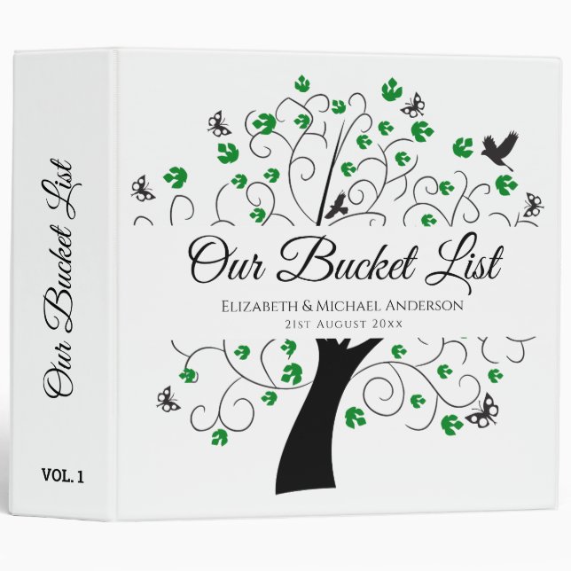 BUdget Bucket List for Newlyweds Keepsake Journal Binder (Front/Spine)