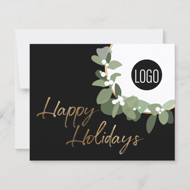 Budget Bulk Modern Wreath with Your Logo Happy (Front)