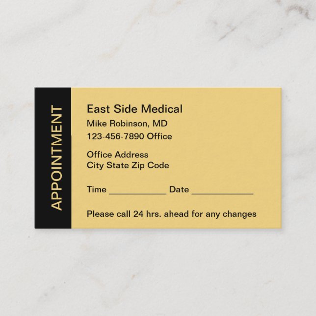 Budget Bulk Office Appointment Reminder Cards (Front)