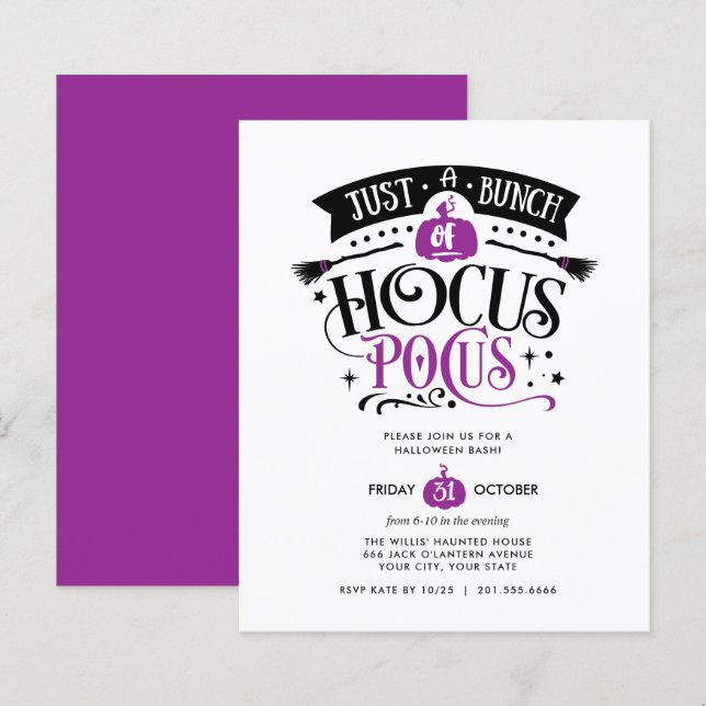BUDGET Bunch of Hocus Pocus Halloween Bash Party (Front/Back)