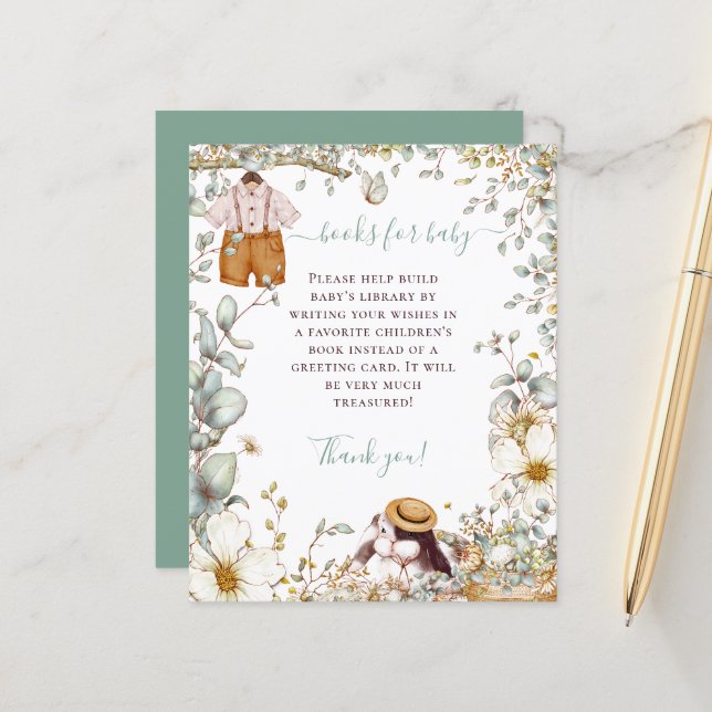 Budget Bunny Boy Clothes Books For Baby Shower (Front/Back In Situ)