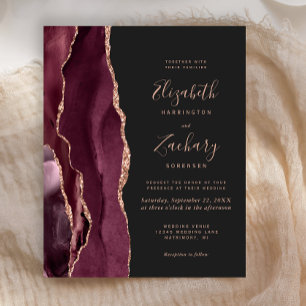 Budget Burgundy Agate Rose Gold Dark Wedding