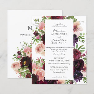 Budget Burgundy & Blush Floral Wedding on White