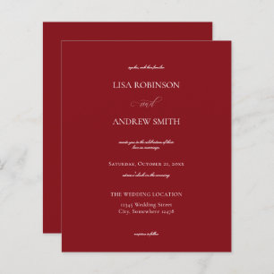 Budget Burgundy Calligraphy Wedding