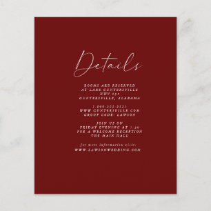 Budget Burgundy Details Card   