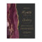 Budget Burgundy Gold Agate Dark Wedding Invitation