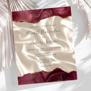 Budget Burgundy Gold Agate Ivory Silk Wedding