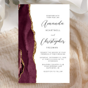 Budget Burgundy Gold Agate Wedding
