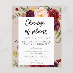 Budget Burgundy Marasala TP Change of Plans Flyer