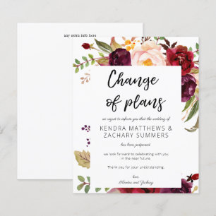 Budget Burgundy Marsala Floral WH Change of Plans
