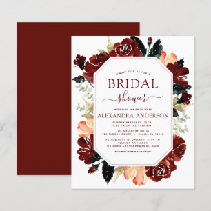 Budget Burgundy Navy Blue Bridal Shower Floral