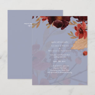 Budget Burgundy Orange Fall Floral Wedding