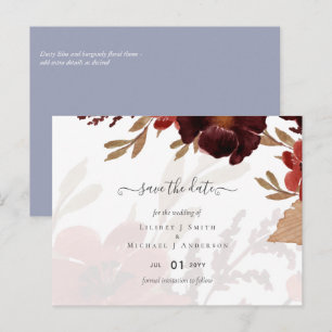 Budget Burgundy Orange Fall Floral Wedding Postcard