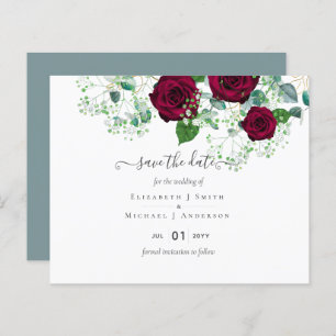 BUDGET  Burgundy Rose Eucalyptus Wedding