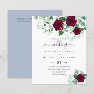 BUDGET  Burgundy Rose Eucalyptus Wedding