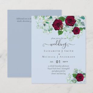 BUDGET  Burgundy Rose Eucalyptus Wedding
