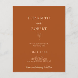 Budget Burnt Orange Wedding Terracotta Simple