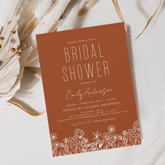 Budget Burnt Orange Wildflower Bridal Shower  (Creator Uploaded)
