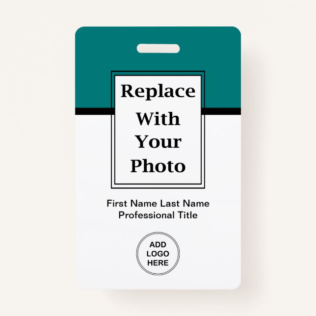 Budget Business Employee Photo Badges And Barcode (Front)