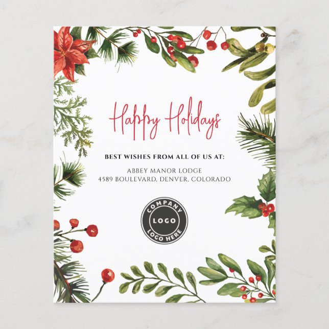 Budget Business Logo Christmas Holiday Greetings (Front)