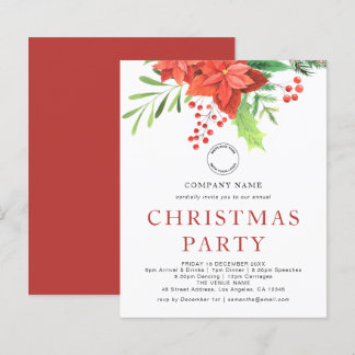 Budget Business Poinsettia Logo Christmas Party