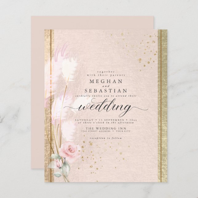 Budget but Beautiful Luxury Pink Pampas Grass (Front/Back)