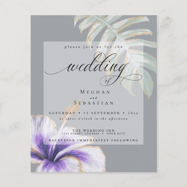 Budget But Beautiful Wedding Violet Hibiscus (Front)