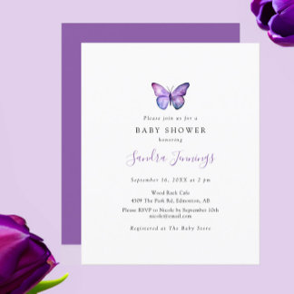 Budget Butterfly Baby Shower Elegant Watercolor