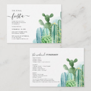 Budget Cacti Bachelorette Weekend with Itinerary Card