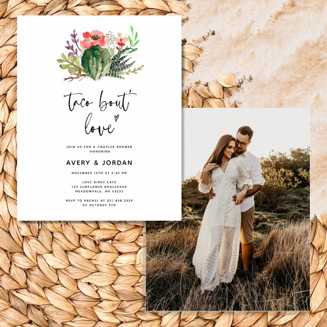 Budget Cactus Taco Bout Love Couples Shower Invite Flyer (Creator Uploaded)